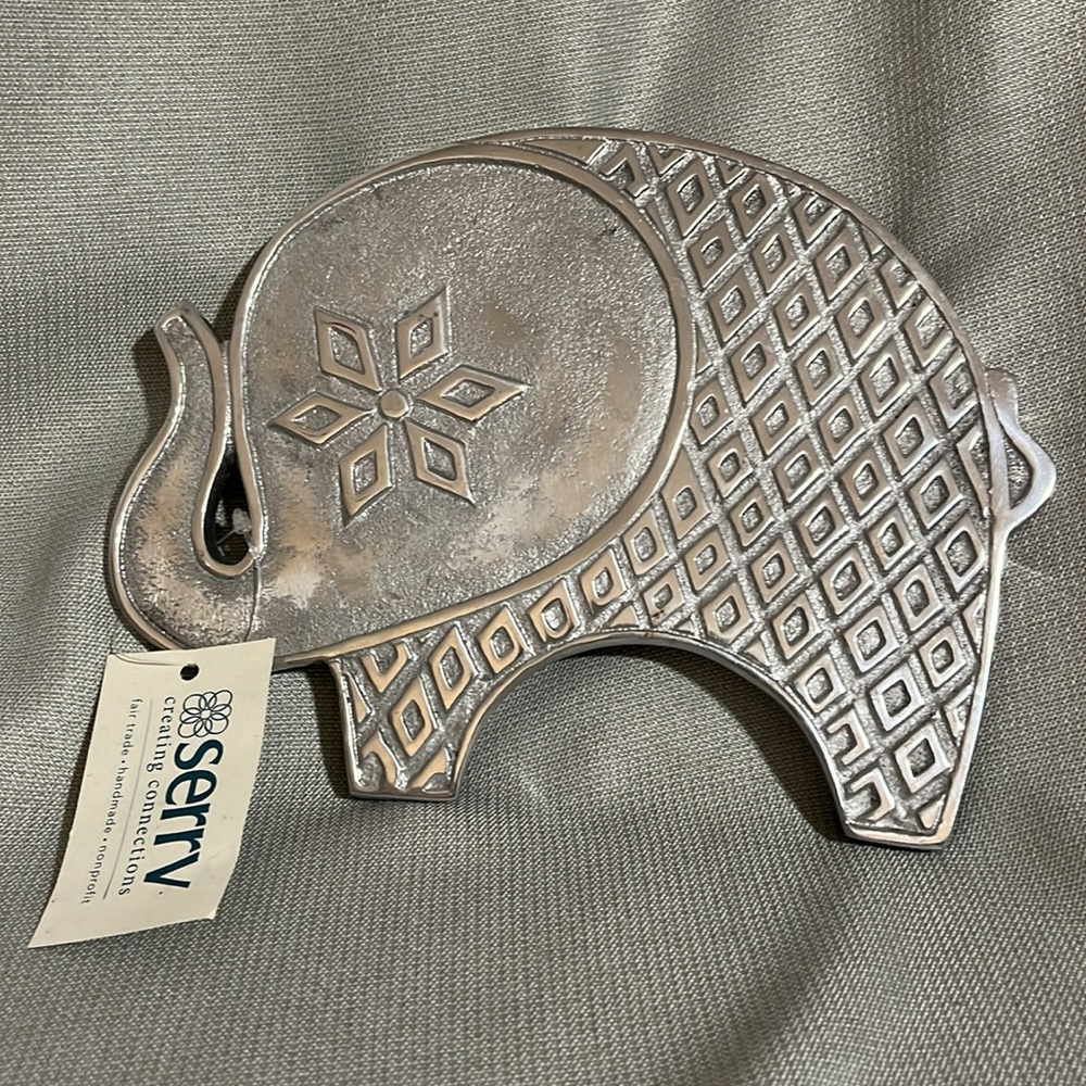 Handmade Serrv Elephant Trivet